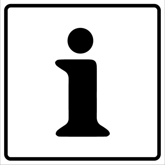 Panneau d'information - plastique - blanc noir 150 x 150 mm