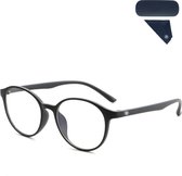 Detepo Computerbril - Blauw Licht Bril - Beeldschermbril met Blauw Licht Filter - Blue Light Glasses - Zonder Sterkte - voor Dames & Heren - Zwart