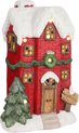 House of Seasons - Kersthuisje 1 met verlichting - 35 x 25 x 55 cm - Grijs