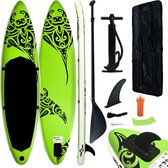 vidaXL Stand Up Paddleboardset opblaasbaar 320x76x15 cm groen
