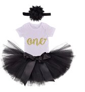 3-delig luxe 1e verjaardag setje One Black and White - cakesmash - eerste verjaardag - tutu - kinderkleding