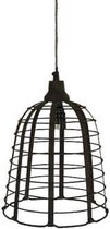 Hanglamp  - industriële lamp  - 25 cm rond - roestbruin - Trendy  -  H30cm