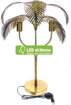 LEDatHOME - TAFELLAMP MET PALMBLAD H70CM GOUD