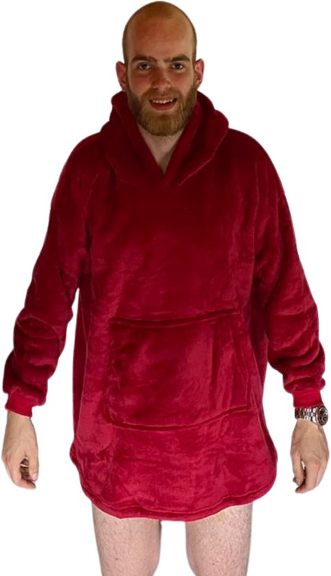 THUISTRUI - Warme snuggie trui - fleece deken - rood