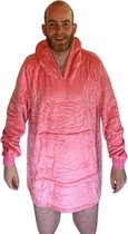 THUISTRUI - Warme snuggie trui - fleece deken - roze