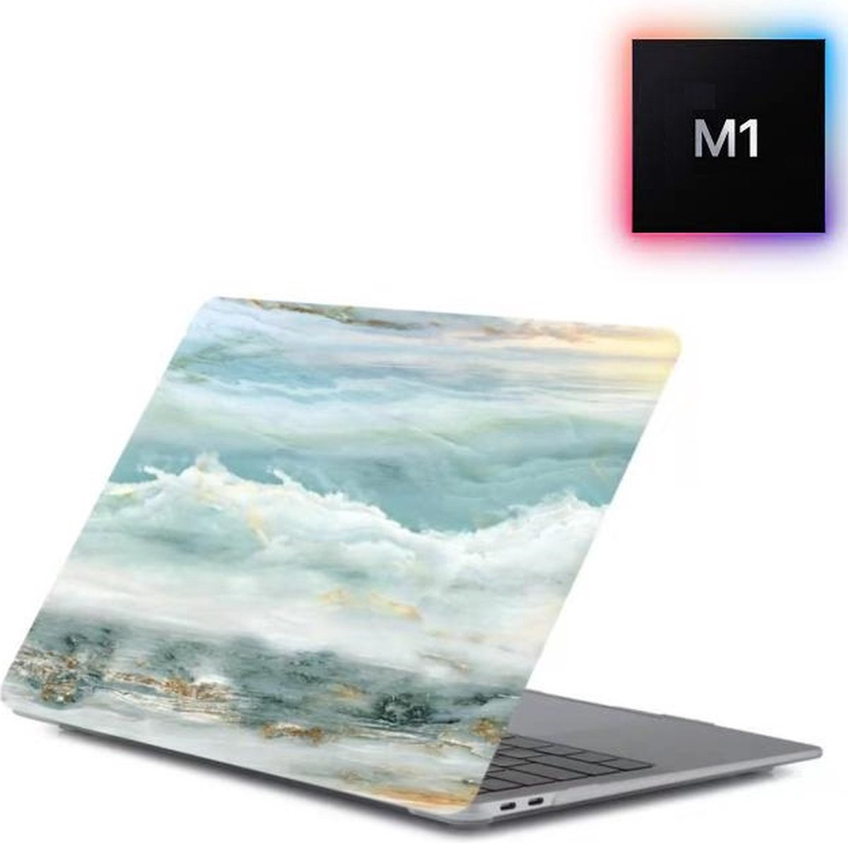 Laptophoes - Geschikt voor MacBook Pro M1 Hoes Case - 13 inch - A2338 (2020) - Golven