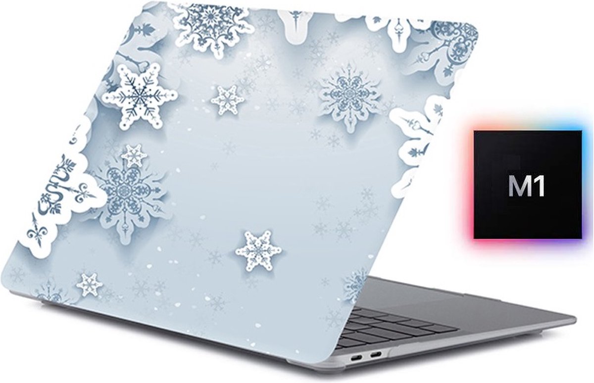 Laptophoes - Geschikt voor MacBook Pro M1 Hoes Case - 13 inch - A2338 (2020) - Sneeuwvlok