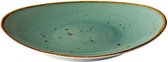Q Authentic Aqua Ovaal Bord - 30x25,5(H)2cm ( Set van 3 )