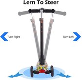 Kickstep - Voor kinderen - Knipperend wiel - Verstelbaar - Voetstep - Kinderen Buitensportspeelgoed - Snelle demontage - Scooter-skateboard met 3 wielen - Stijl 3