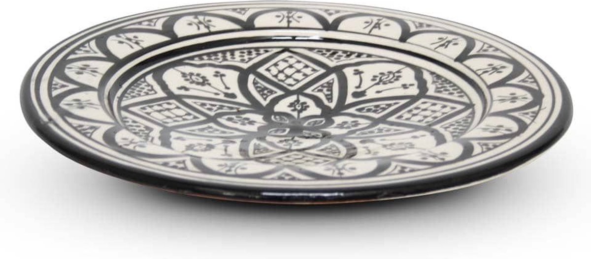 Safaary - Marokkaanse Bord Zwart Nakhil Ø 26 x 4cm