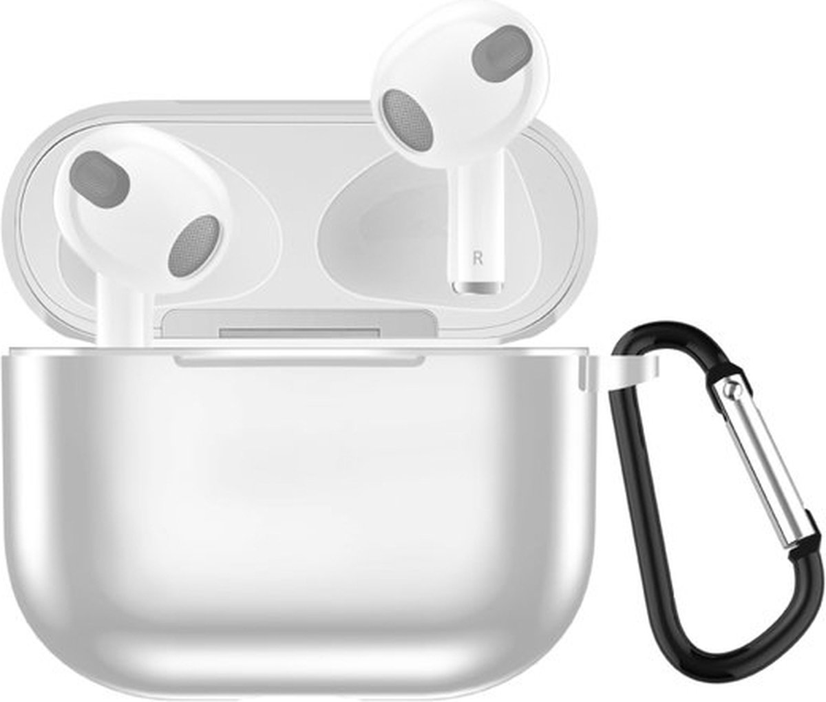 By Qubix AirPods 3 hoesje - TPU - Electroplating series - Wit
