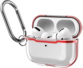 AirPods hoesjes van By Qubix - AirPods Pro hoesje - TPU - Split series - Transparant / Rood