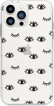 Fooncase Hoesje Geschikt voor iPhone 13 Pro Max - Shockproof Case - Back Cover / Soft Case - Eyes / Ogen