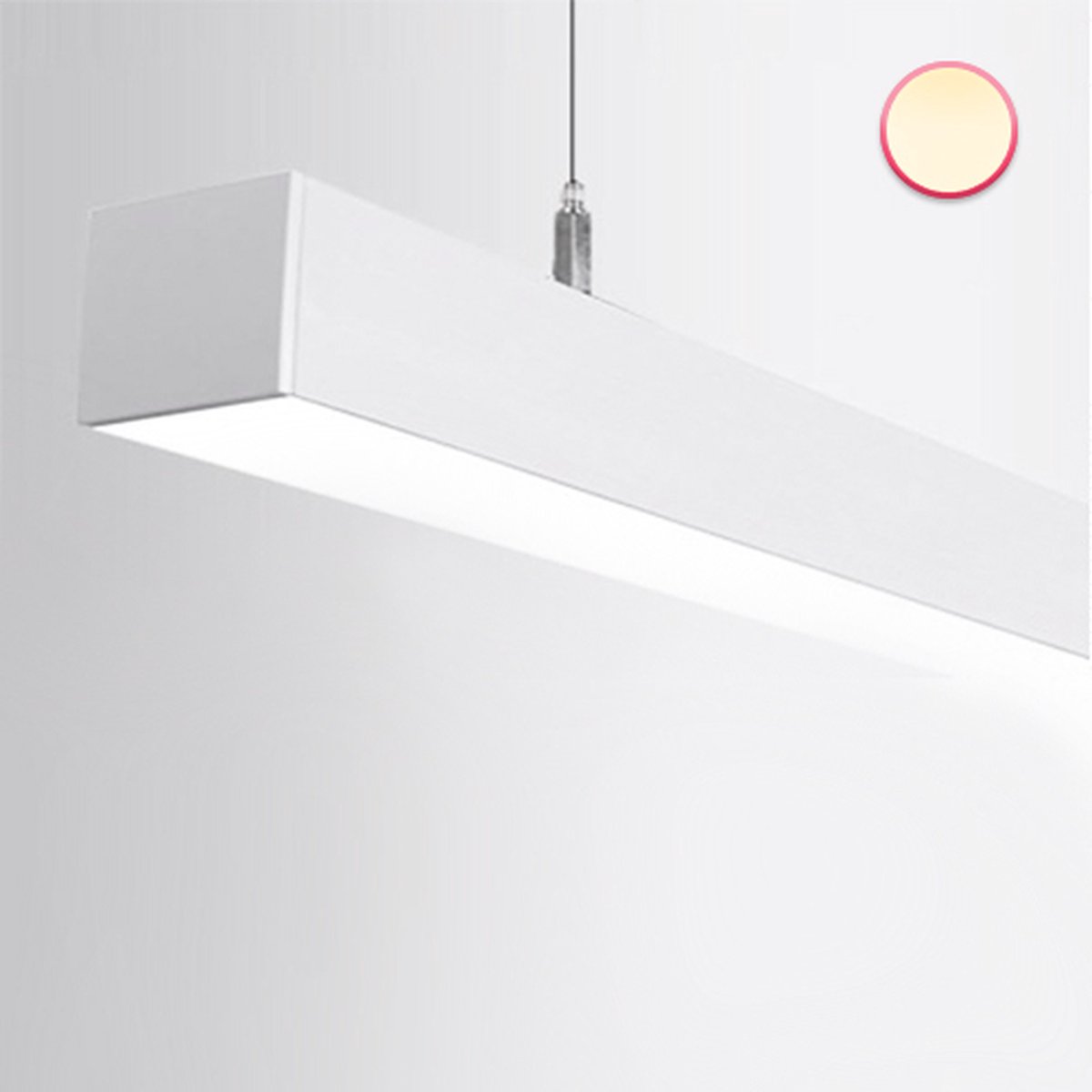 Hangende LED lichtbalk 60 cm - Warm witte lichtkleur 3000K - Incl. Ophangset 1 meter - 18W - Linear