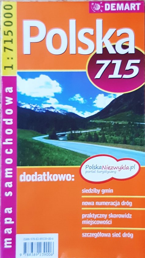 9788389239006 - Polska 715, Mapa Samochodowa 1