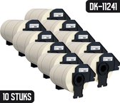 DULA - Brother Compatible DK-11241 groot verzendlabel - Papier - Zwart op Wit - 102 x 152 mm - 400 Etiketten per rol - 10 Rollen