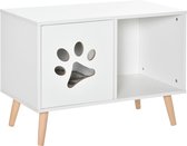 Nancy's St. Paul 2-in-1 Kattenhuis - Wit - Spaanplaat, Grenenhout, Nylon - 29,52 cm x 15,74 cm x 21,65 cm