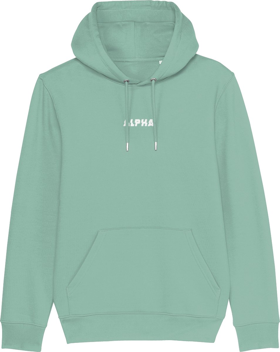 Hoodie heren - Alpha distorted - Wurban Wear | Streetwear | Premium fit | Heren trui | Sweater | Zwart