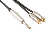 Câble audio professionnel, 2 X Rca mâle vers jack stéréo 6,35 mm (6 m)
