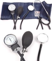Handmatige bloeddrukmeter bovenarm met stethoscoop in zwart etui