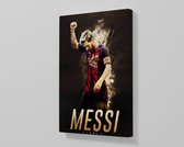 Lionel Messi Canvas - FC Barcelona Canvas 30x20 cm - Foto print op Canvas schilderij ( Wanddecoratie woonkamer / slaapkamer / keuken / kantoor / bar / restaurant ) / Poster