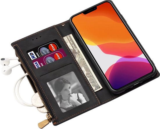 Étui livre Samsung Galaxy A51 | Étui de téléphone en cuir PU | Porte-cartes | Noir