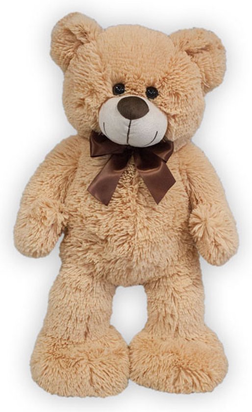 Teddybeer Charlie Pluche Knuffel met strik (Bruin) 48 cm XL groot - Teddy  beer - Bear... | bol.com