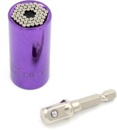 Clé à douille universelle "Gator Grip", adaptateur inclus, pour votre perceuse ou clé à cliquet. Violet