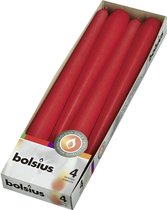 Bolsius Gotische Kaarsen Rood 24.5 cm - 4 Stuks