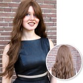 SassyGoods® Pruik - Pruiken Dames - Wig - Verstelbaar - Lang Golvend Haar - Bruin - 70 cm