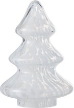 J-line - Glazen kerstboom - Decoratief kerstboom beeld - Wit - Groot - 19x19x25.5cm