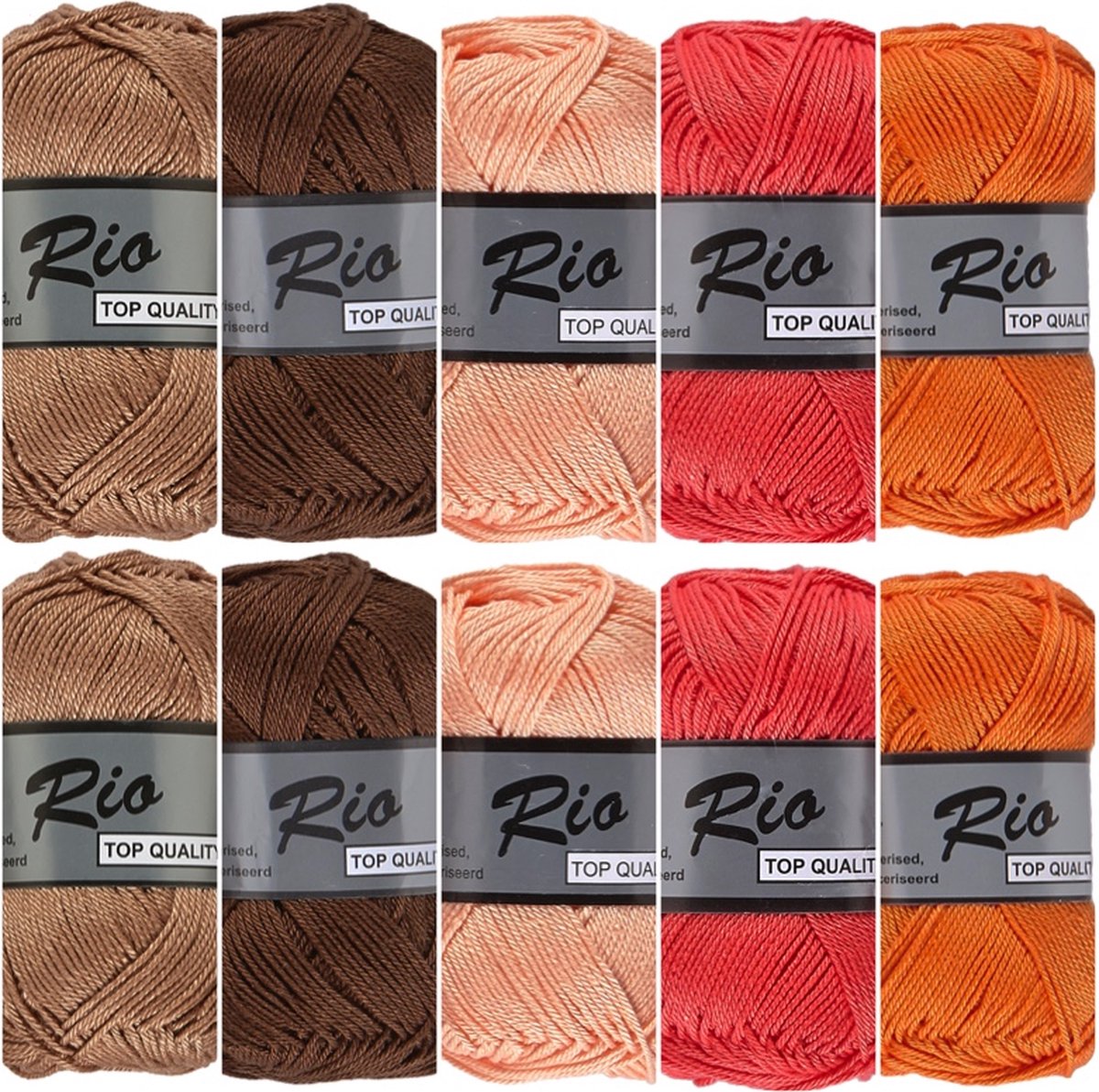Lammy yarns Rio katoen garen pakket - herfst kleuren - 10 bollen