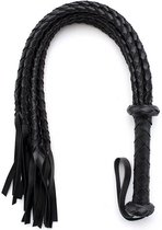 Nooitmeersaai - Gevlochten flogger zweep zwart - 80 cm