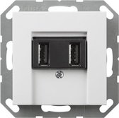 Gira USB wandcontactdoos - System 55 - 2xUSB - 3.1A max - Polarwit
