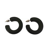 Oorringen zwart - 3.3 Centimeter - 90's Fashion - Damesdingetjes