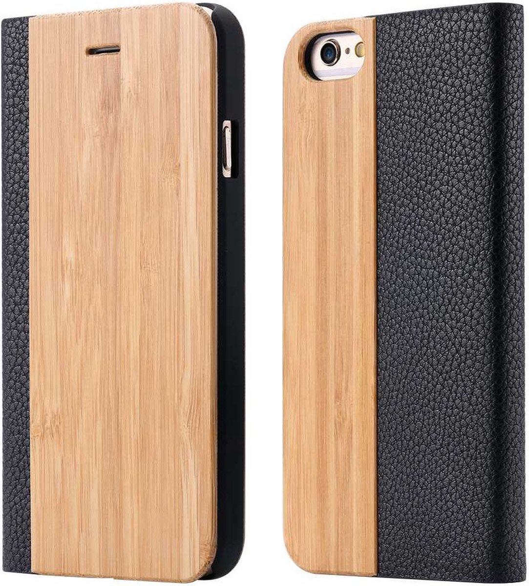DWIH - Houten flip case, Apple iPhone 13 - Bamboe - Hout