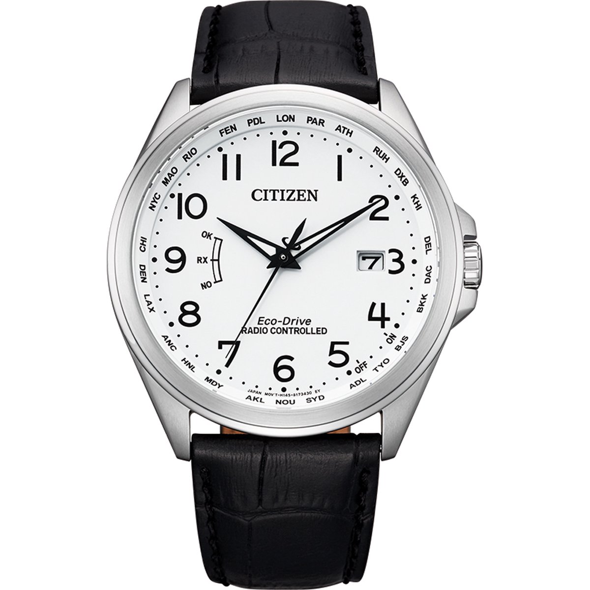 Citizen CB0250-17A Horloge - Leer - Zwart - Ø 43 mm