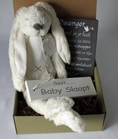 Minibox rabbit richie Ivoor - cadeau zwangerschap - kraam cadeau - baby