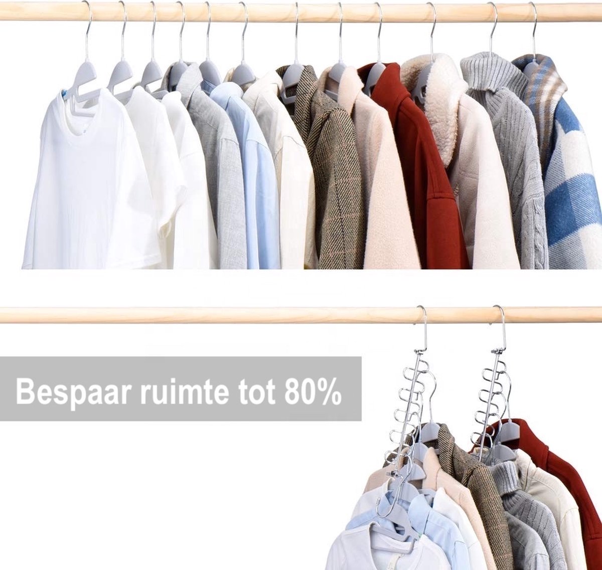 Wonder Cintre Max U2013 3 X L'espace Dans Votre Placard Pour Facile, Sans Effort, Sans Pli Vêtements, Blanc, Lot De 6
