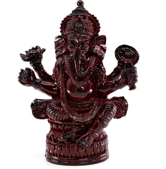 Ganesha Beeld Donkerrood (12 cm)