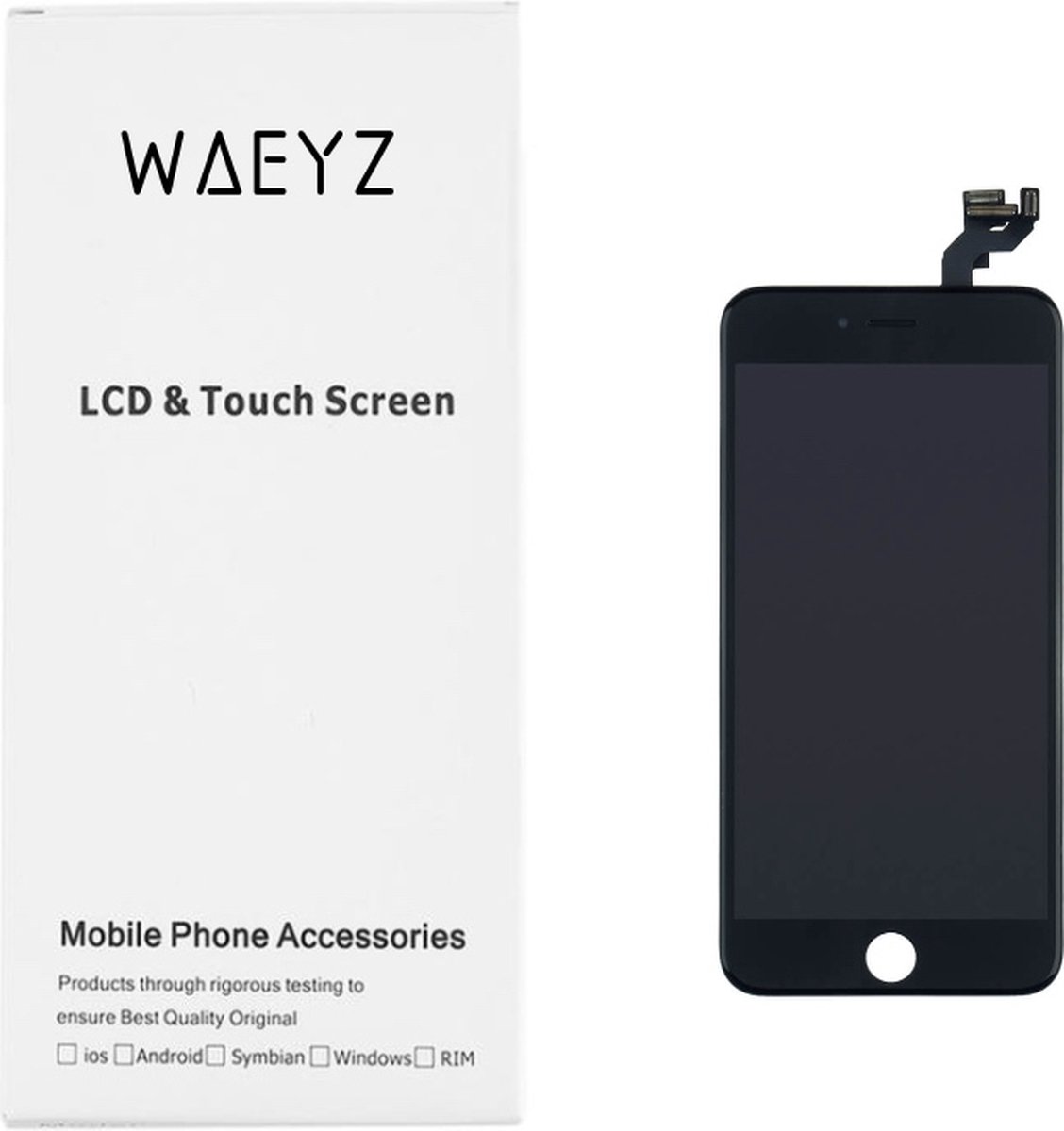 Waeyz - Compatible iPhone 6S LCD Touch - Vervangende Beeldscherm voor iPhone 6s Zwart - Let op ( iPhone 6s ) Beeldscherm LCD