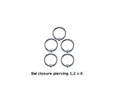 Allesvoordeliger Bal closure piercing 1,2 x 6 - 1 stuk