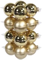 Oneiro's luxe kerstballen GOLD - SET VAN 16 - ø8 cm - kerstbal - luxe verpakking – kerstcollectie – kerstdecoratie – kerstboomhanger – kerstversiering