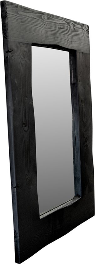 - Exclusives - spiegel houten lijst zwart - 140x88 - spiegels - staand en ophangbaar - Merkloos