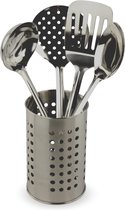 Orange85 Keukengerei Set - met Houder - Spatel - Lepel - Zeef - RVS - Zilver