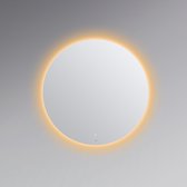 QUALIS® LED spiegel met verwarming - VARIA II - rond - geel - diameter 70 CM - dimbaar