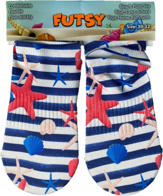 Futsy - Sea Star - Chaussettes de natation anti-glisse enfant - Chaussons de bain - Chaussons Chaussures aquatiques - Taille 30/32