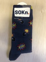 SOKn. trendy sokken "BAM !" maat 40-46  (Ook leuk om kado te geven !)