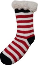 Kinder Winter sokken 'Witte en Rode Strepen  Maat 27-31