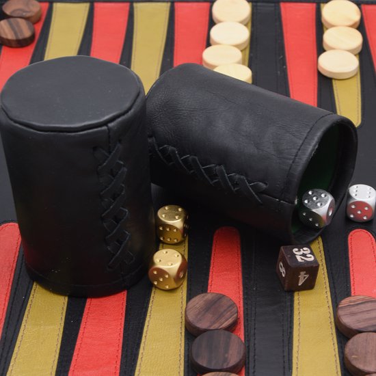 Afbeelding van het spel Luxe backgammon bord -handgemaakt - klassieke reisspellen -spellen voor volwassenen- luxe uitgaven- leder